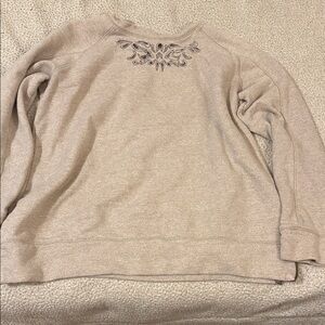 Soft Surroundings Taupe Embroidered Top